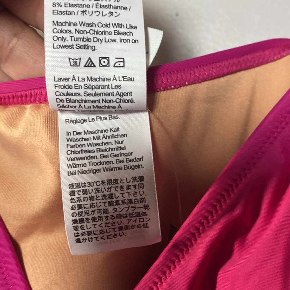 J Crew Ruched V-neck One-piece NWT Women’s 20 Fuschia Pink Beach Swimsuit BC116 - Picture 8 of 12